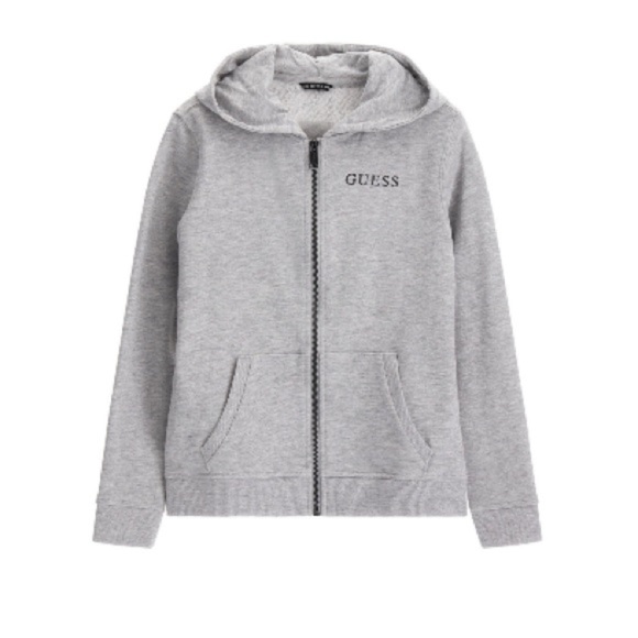 GUESS Big Boys Triangle Logo French Terry Zip Hoodie Guess Kids Hoodies 12, 16 - Picture 5 of 10